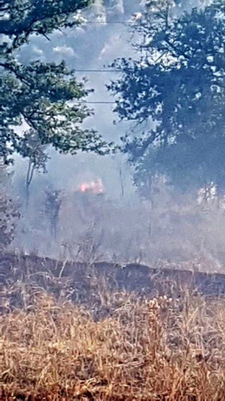 Incendio a San Cipriano: intervengono il Vopi e i caschi rossi