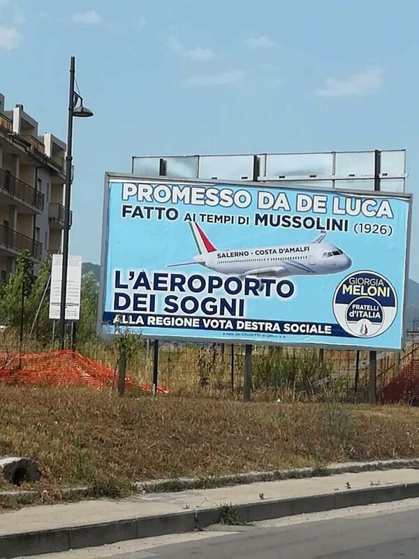 Manifesto FdI su aeroporto di Salerno, Cammarano (M5S): "La Procura apra inchiesta"