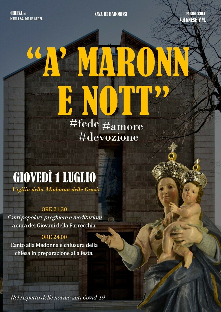 Il Covid non ferma “A Maronn e Nott” a Sava di Baronissi: canti e meditazioni per la Vergine