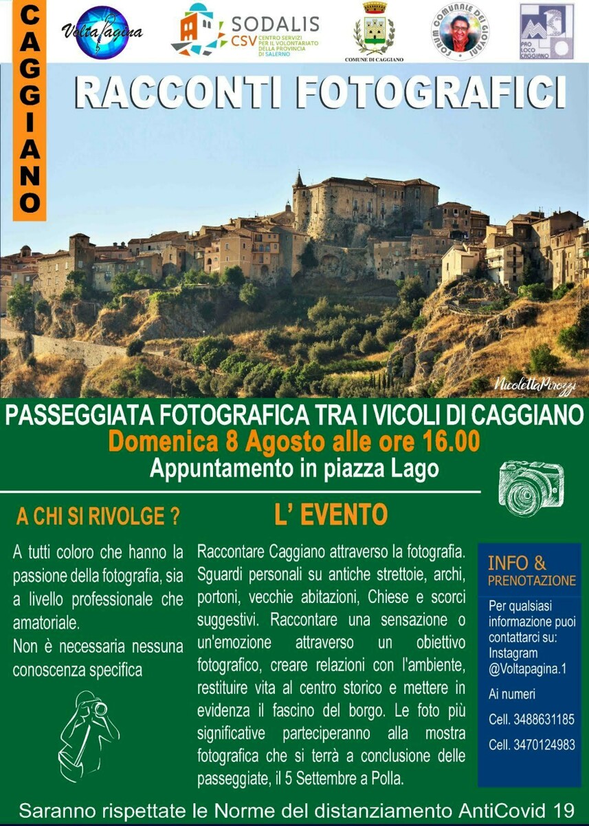 Racconti fotografici a Caggiano: i tre appuntamenti in programma