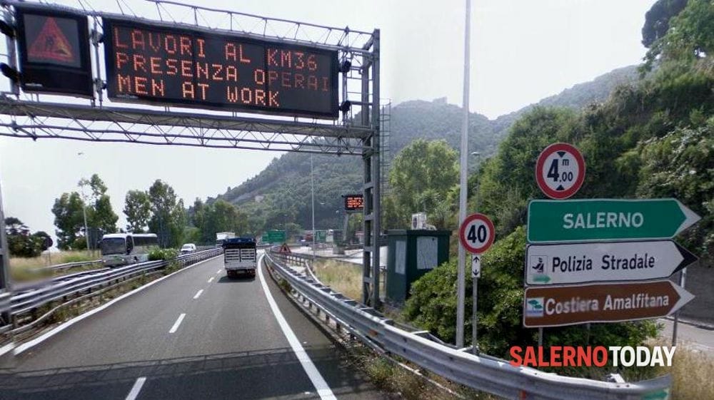 Lavori notturni sull’A3: chiude il tratto tra Cava de’ Tirreni e Salerno