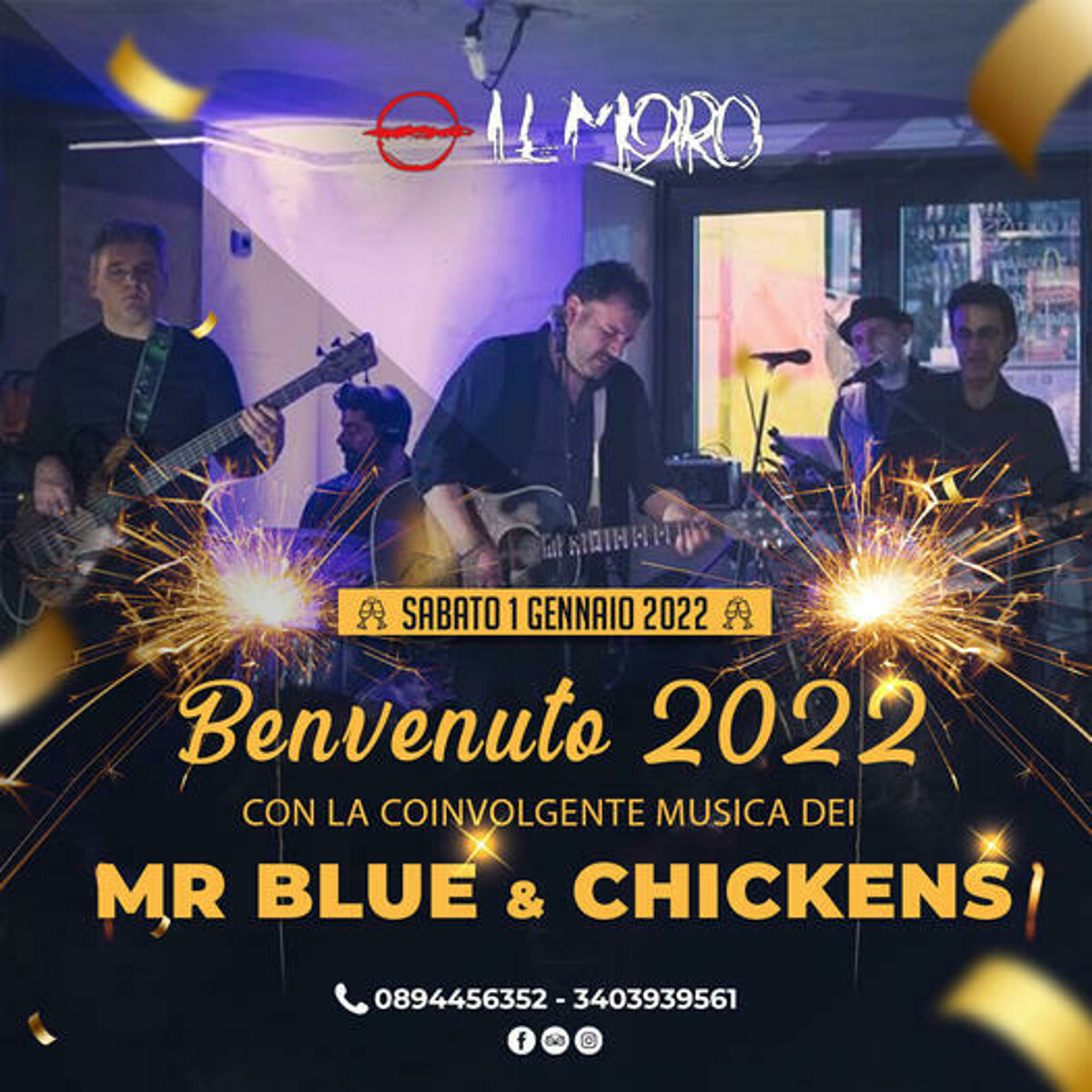 “Benvenuto 2022”: spettacolo musicale al Moro di Cava con Mr Blue e Chickens