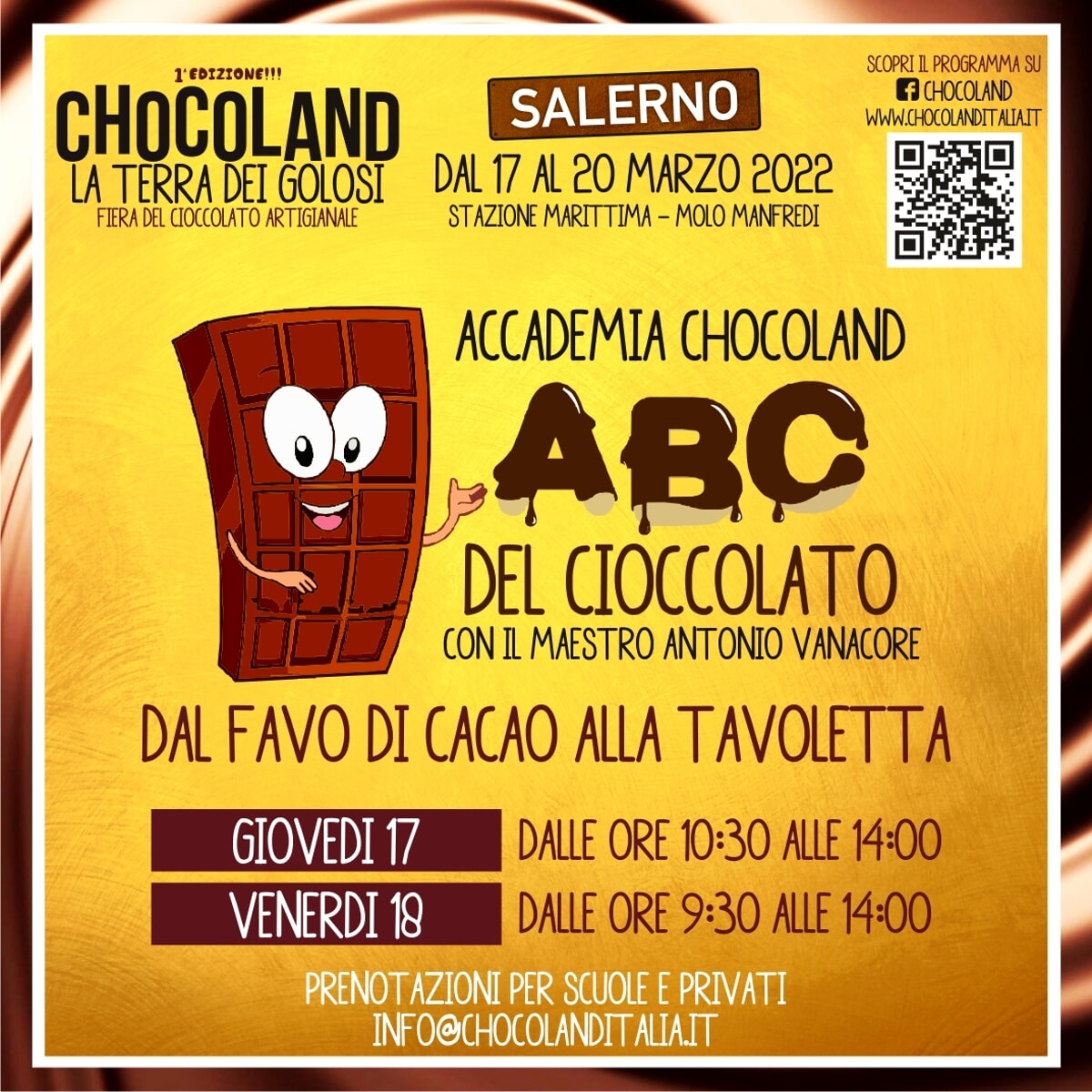 Salerno città da gustare con “Chocoland, la terra dei golosi”