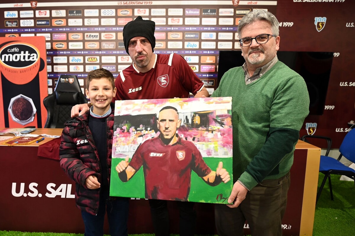 Un quadro per Ribéry: il regalo della Fondazione Polito al giocatore