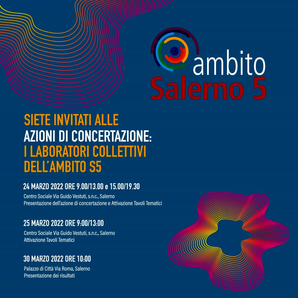 Comune di Salerno, partono i laboratori collettivi dell’Ambito Salerno 5