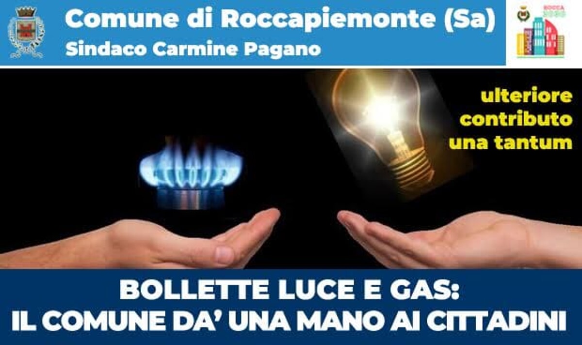 Roccapiemonte, via libera al contributo per bollette gas ed energia elettrica
