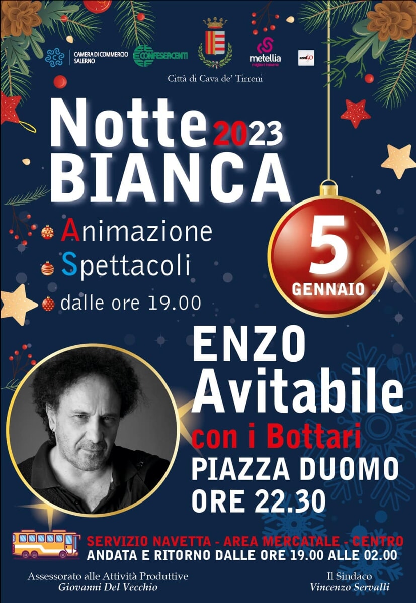 Torna la Notte Bianca a Cava de’ Tirreni: Enzo Avitabile con i Bottari in piazza Duomo