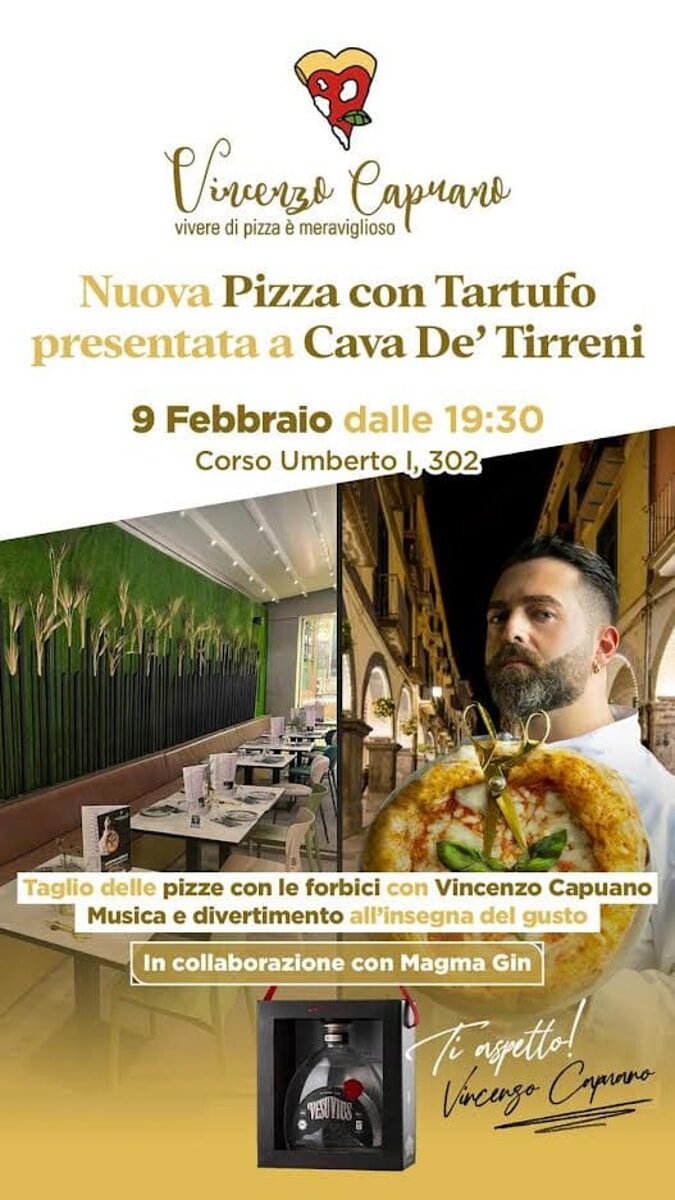 Pizza con tartufo e gin: grande evento con il campione del mondo Vincenzo Capuano