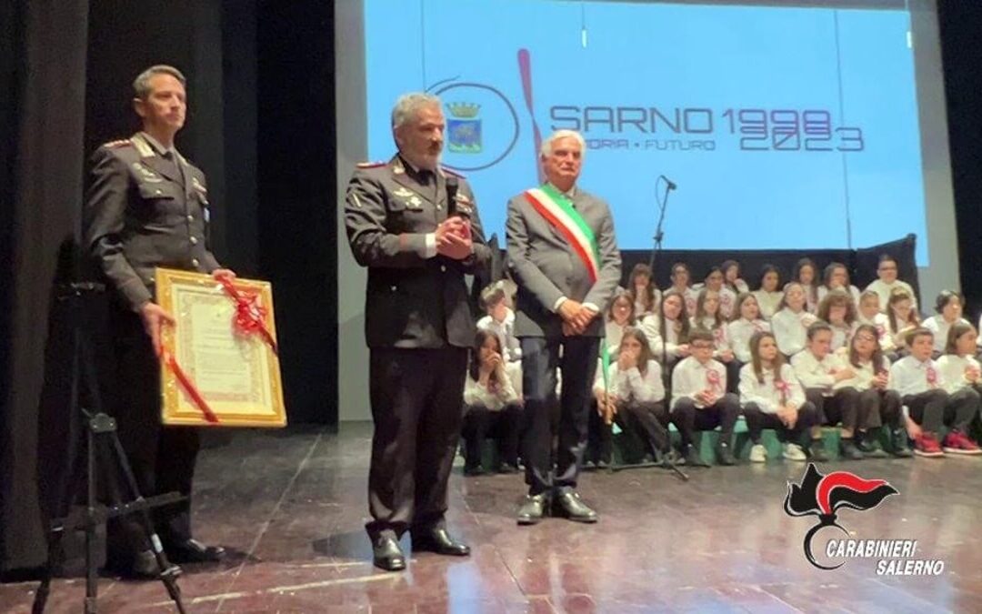 Anniversario frana di Sarno, conferita cittadinanza onoraria all’Arma dei Carabinieri